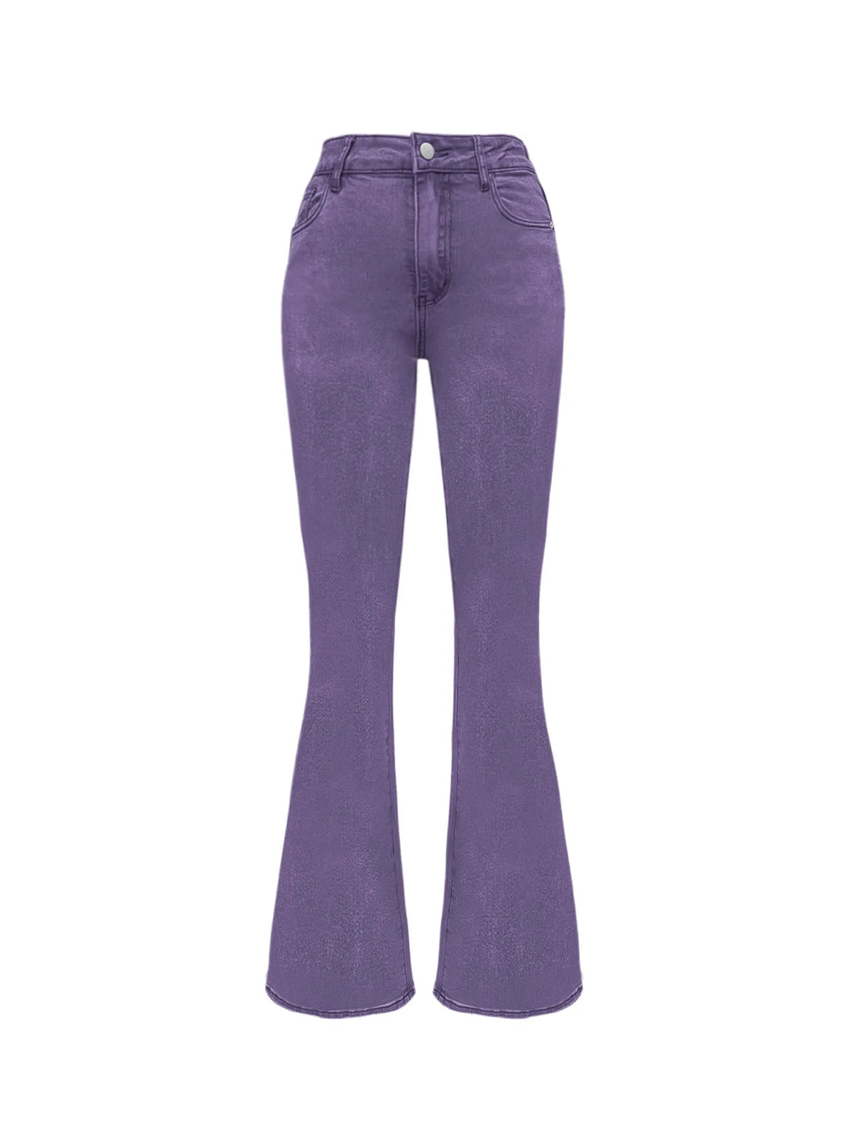 High Waisted Flared Slim Fit Jeans With Pockets for Women