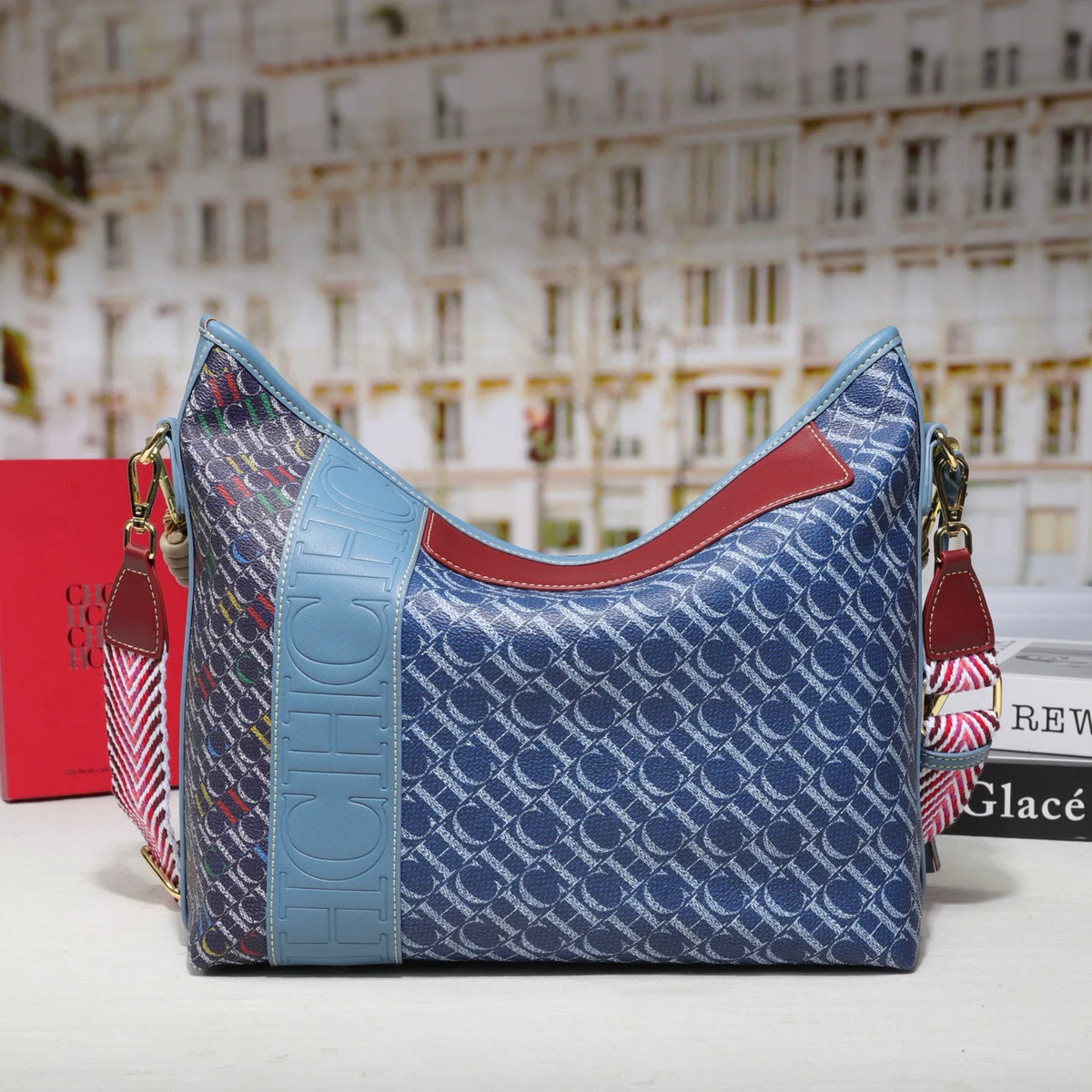 Textured Letter Print Tote And Crossbody Bag for Women