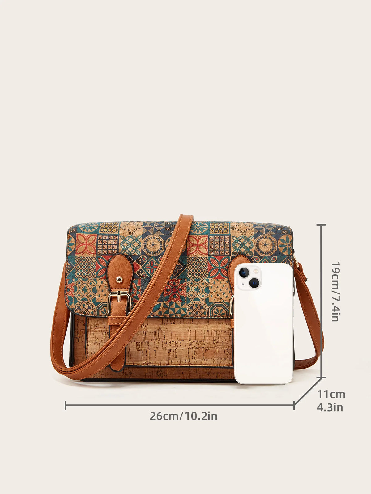 Single Shoulder Slanting Cross Bag Summer Large Capacity Ladies Printing Bag Retro Literary Saddle Bag