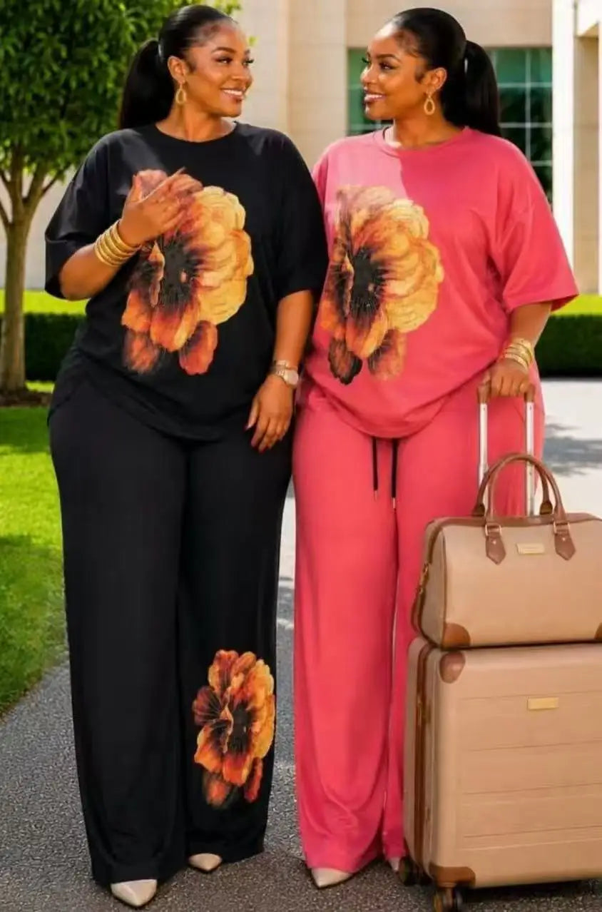 African Dashiki Two Piece Top and Pants Set for Women