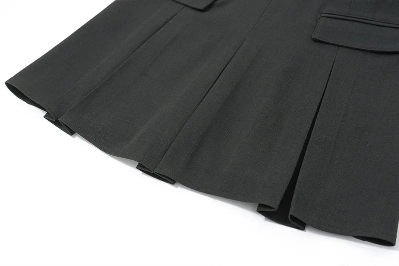 Dress With Deep V Neckline Sleeveless Mini Gray Corset Clubwear Flattering Silhouette Vintage
