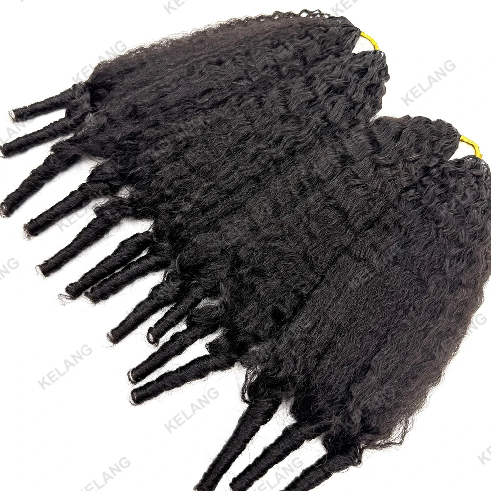 Kinky Straight Crochet Human Hair Extensions for Women