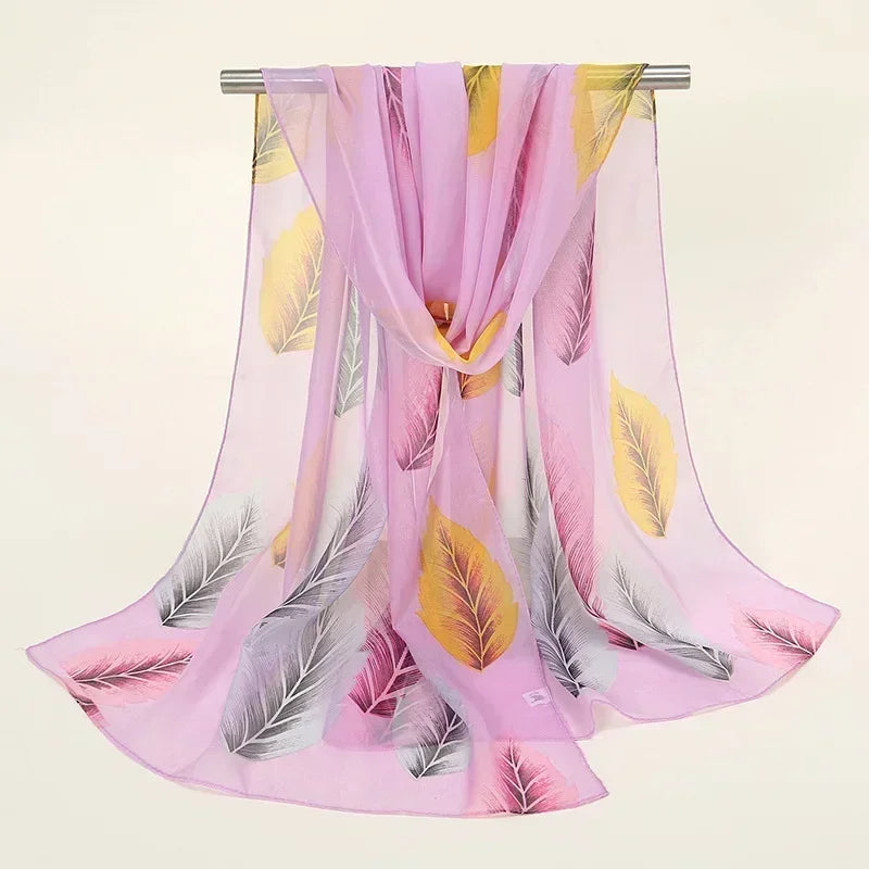 Oversized Chiffon Sun Protection Beach Wrap Scarf for Women