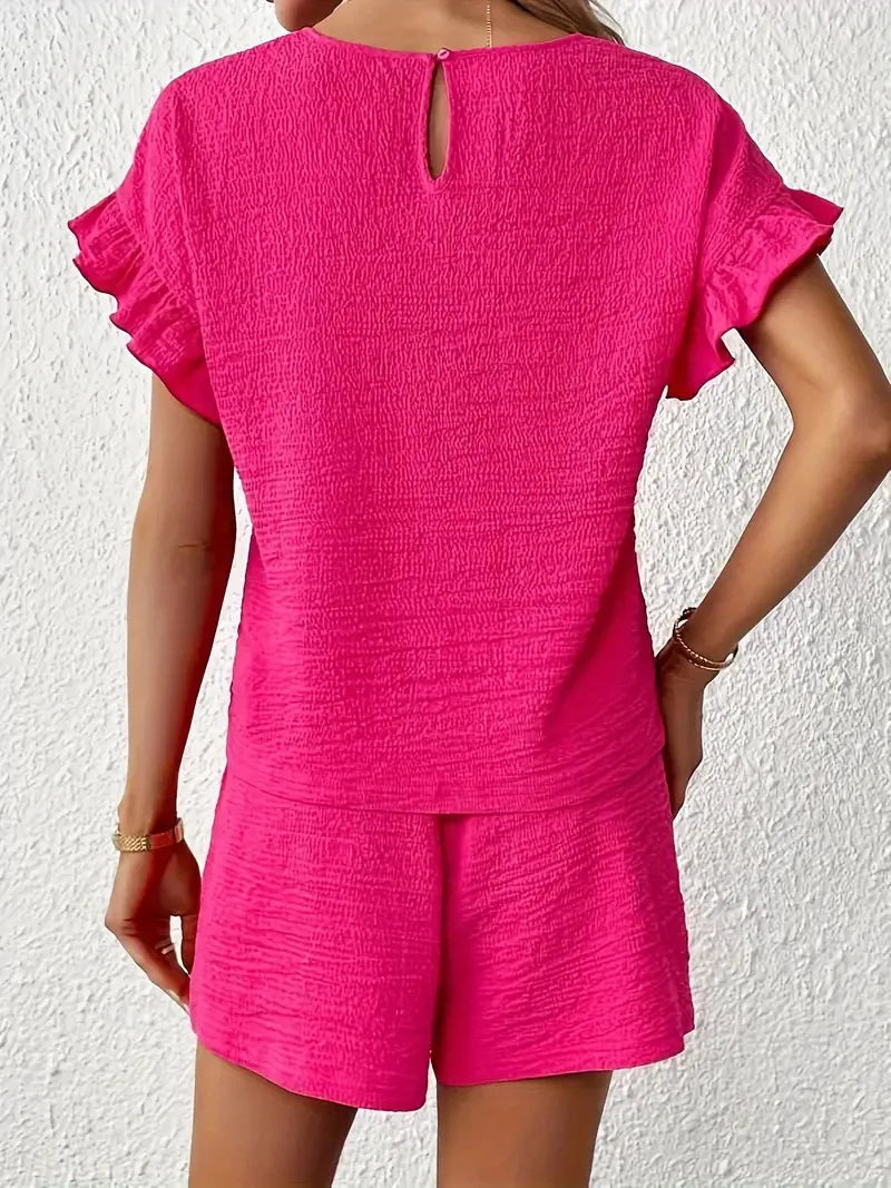 Casual Vacation Wear Two Piece Shorts Set for Women