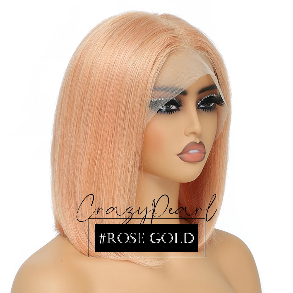 Short Transparent Lace Human Hair Bob Wig for Women