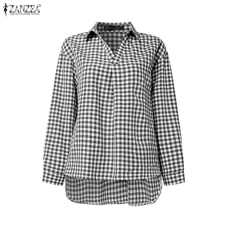 Gingham Blouse And Wide Leg Pants Set