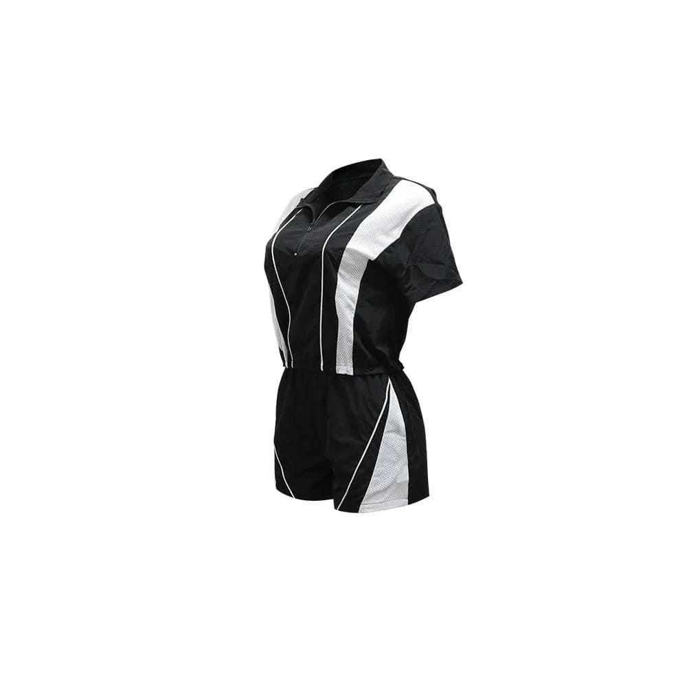 Joskaa 2025 Summer Women's Sporty 2 Piece Set Casual Patchwork Short Sleeve Top and Shorts Matching Tracksuits Y2K Streetwear