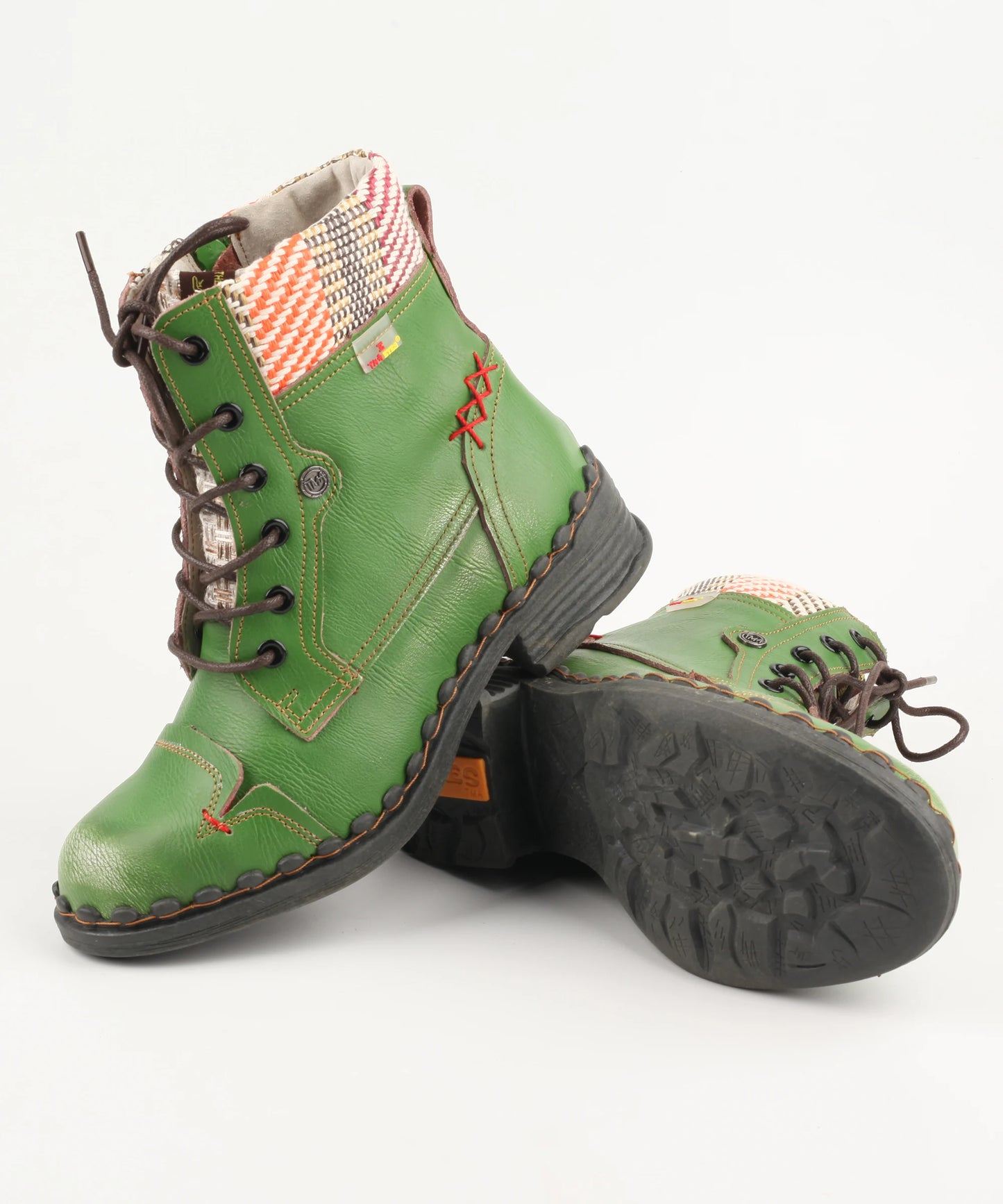 Genuine Leather Patchwork Ankle Boots