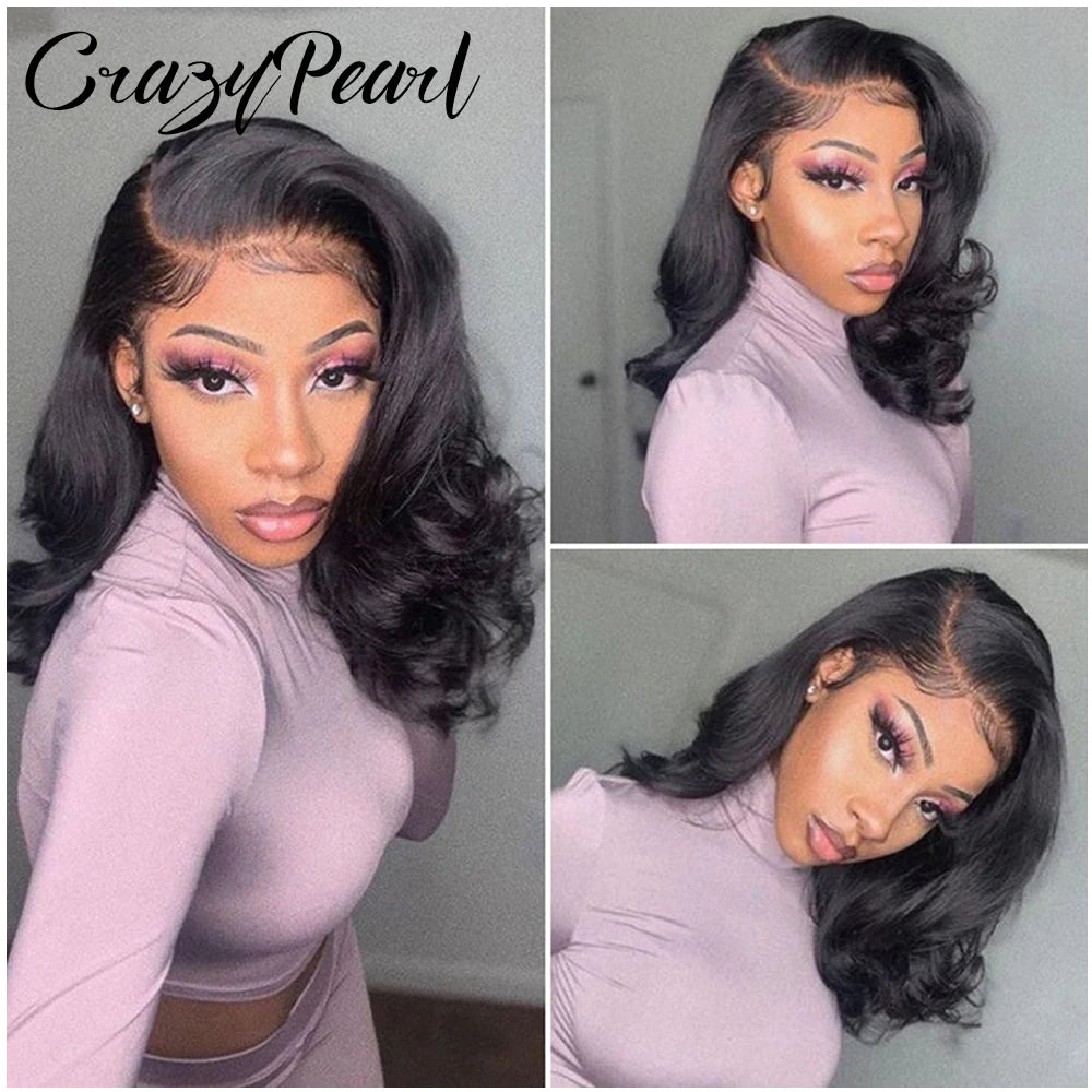Loose Wave Lace Frontal Bob Wig With Human Hair for Women