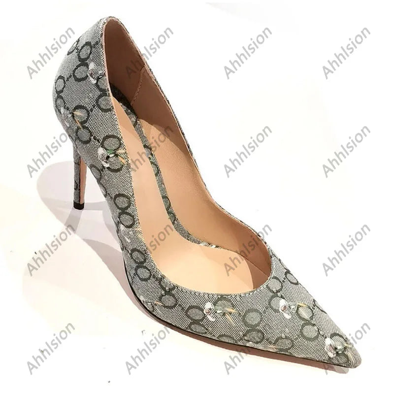 Light Blue Pointed Toe Super High Stiletto Pumps for Women