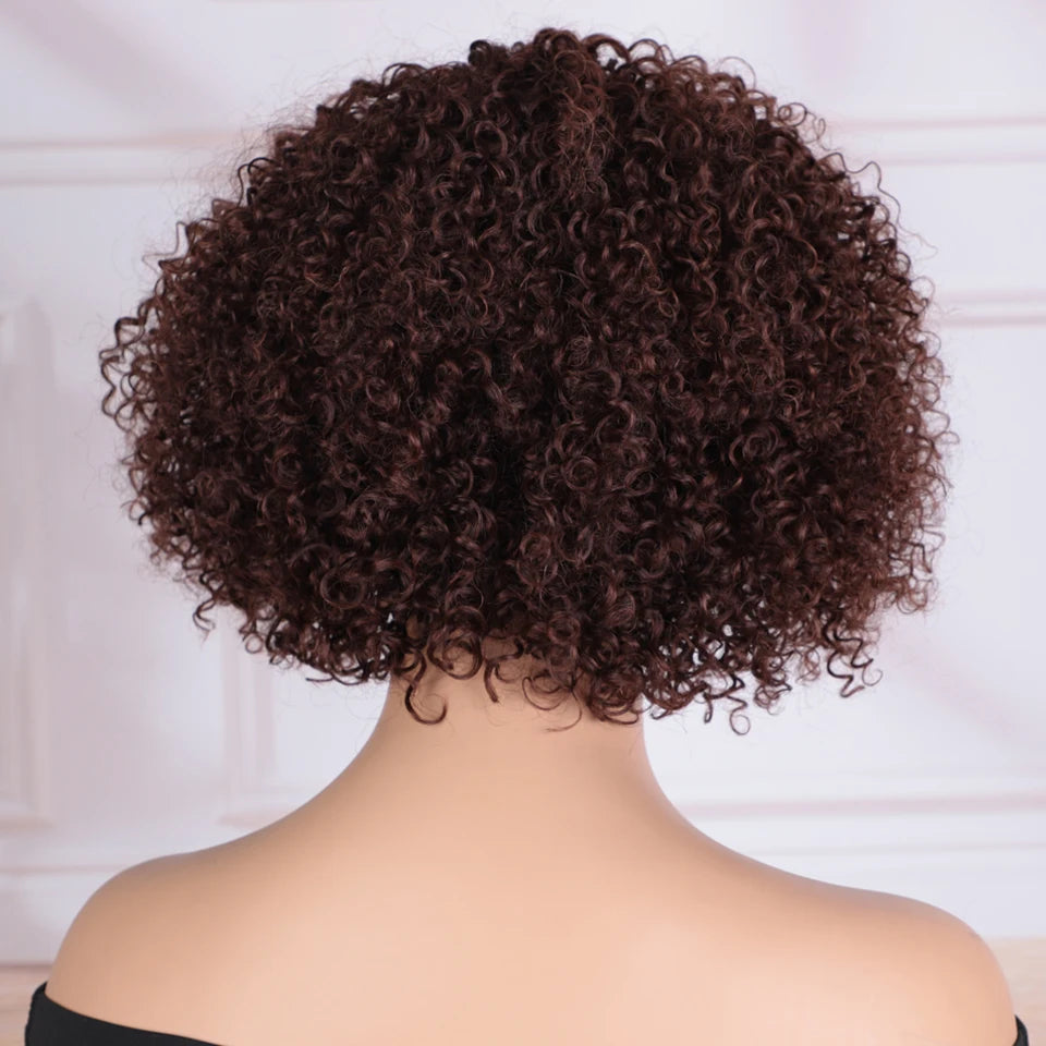 Short Curly Bob Lace Front Human Hair Wig for Women