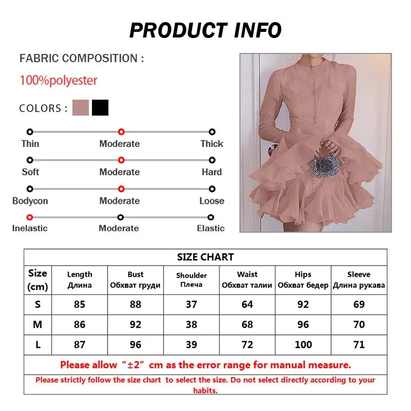 Oymimi Casual Pink O-Neck Women's Dress Fashion Petal Sleeve Single Breasted Solid Dresses Elegant High Waist Pleated Mini Dress