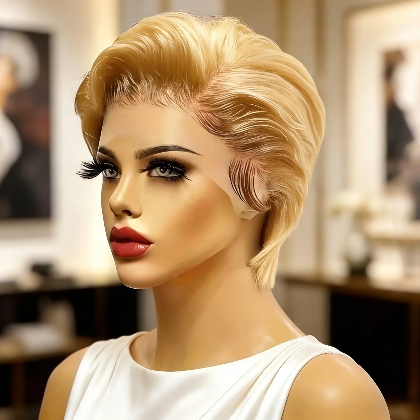 Body Wave 13x4 Lace Front Wig for Women Brazilian Human Hair Short Pixie Cut Wig Pre Plucked 180% Density