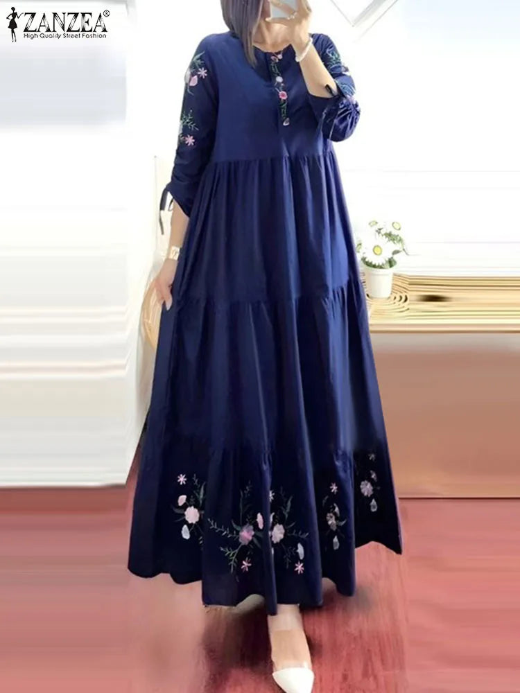 Floral Tiered Muslim Maxi Dress