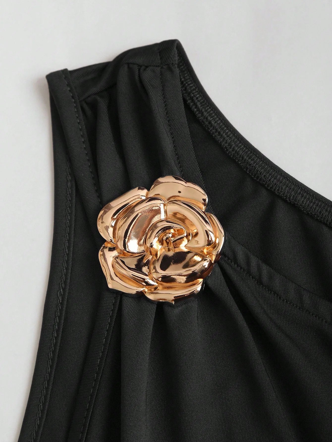One Shoulder Layered Ruched Floral Mini Dress for Women