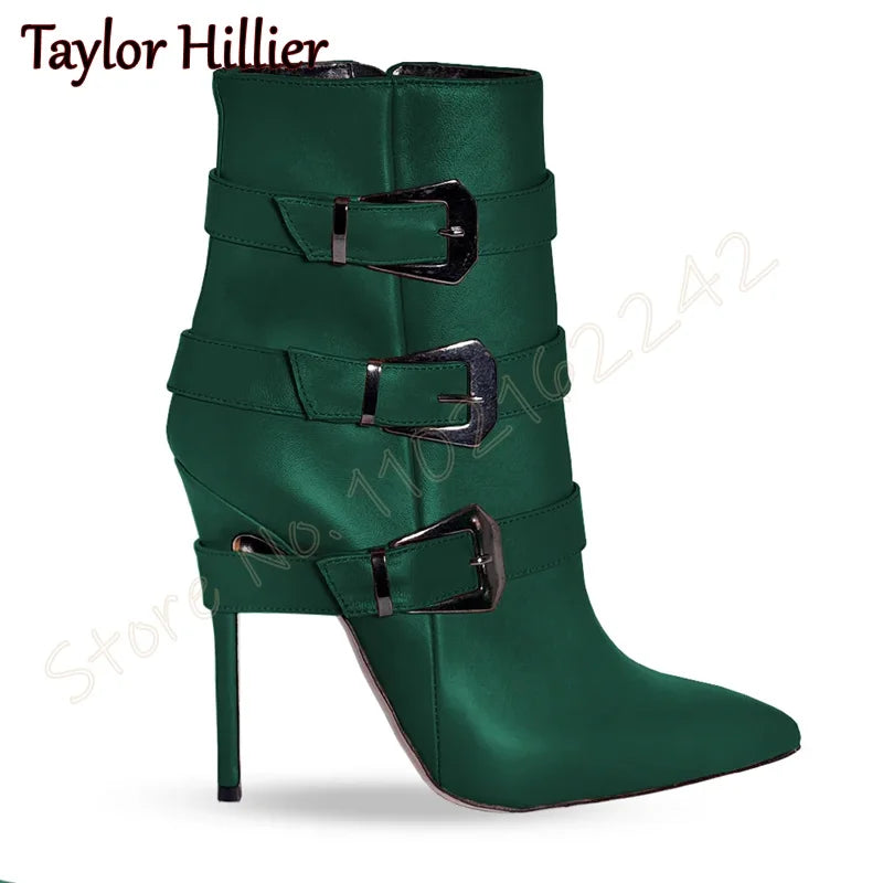 Suede Pointed Toe Stiletto Heel Ankle Boots for Women