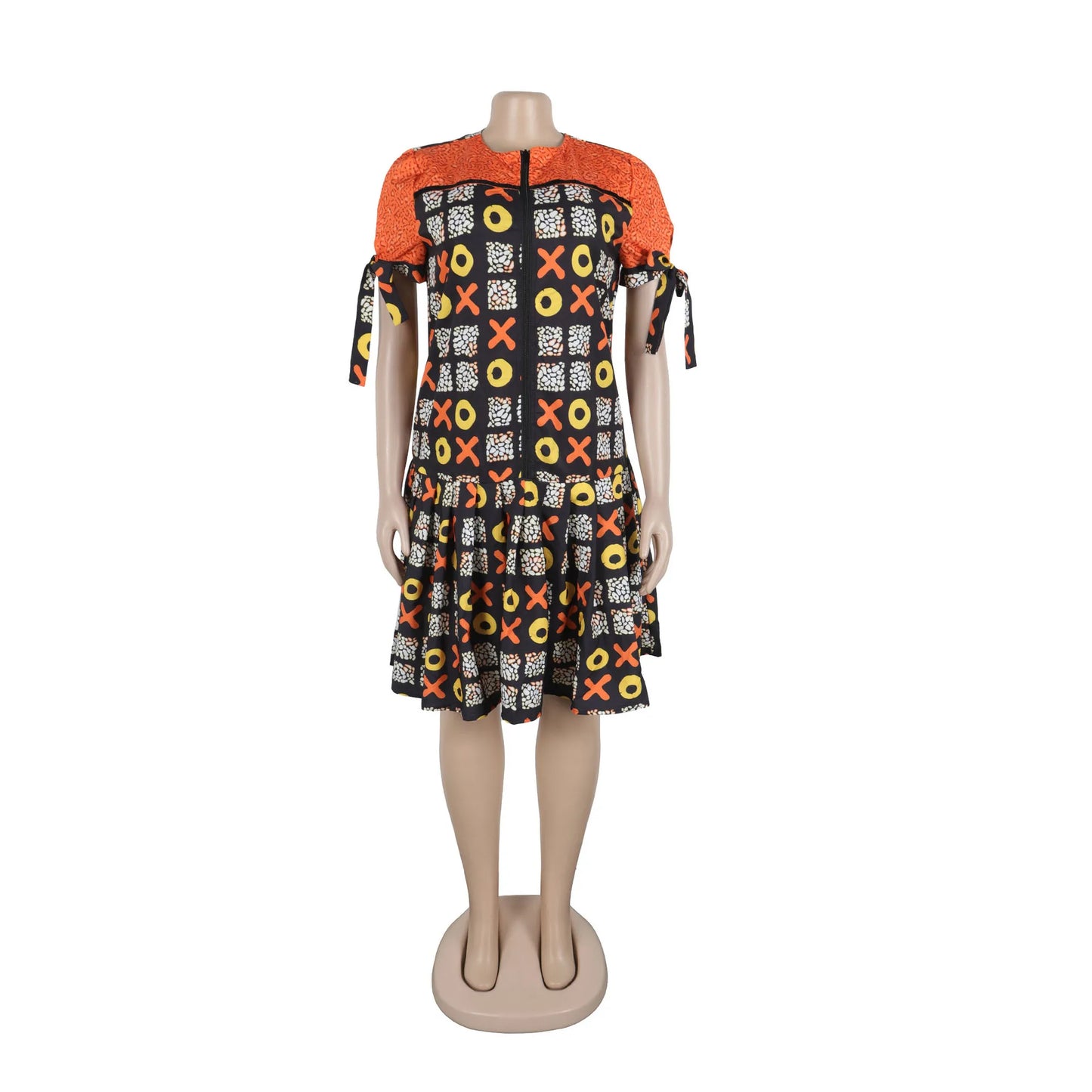 Elegant Zipper Detail Pleated Strap Dress for Women