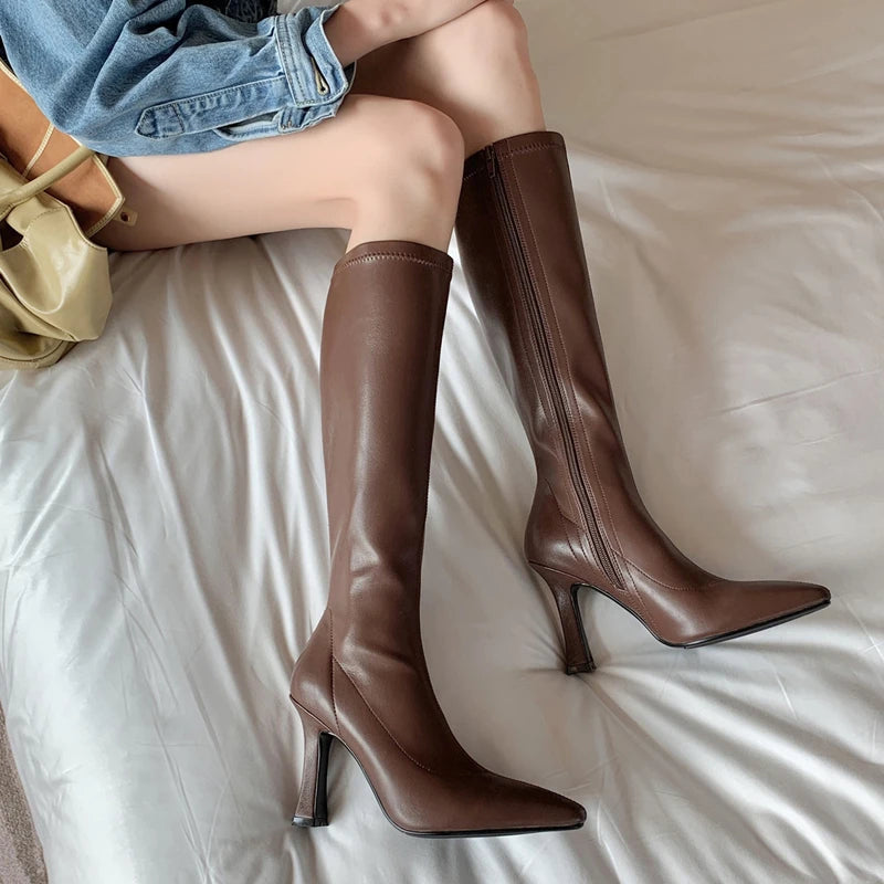 Square Heel Over The Knee Boots