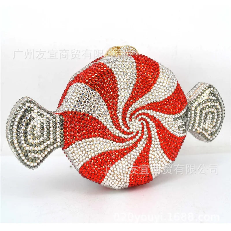 Elegant Crystal Rhinestone Evening Clutch Bag for Women