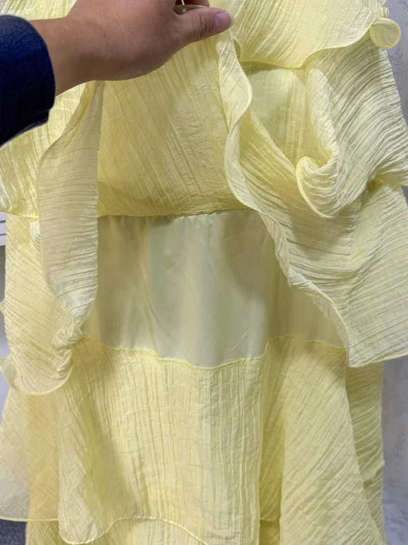 Sleeveless Halter Neck Ruffled Midi Dress for Women