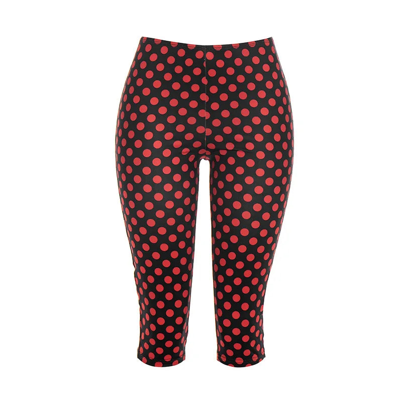Dot Print Sexy Sling Tank Tracksuit Sets for Women