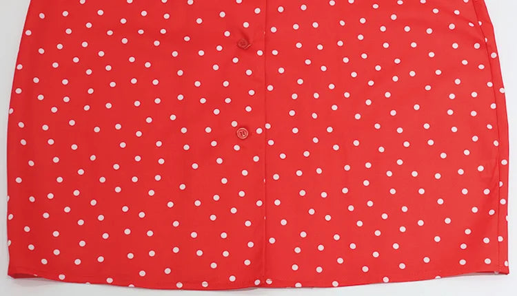 Elegant Polka Dot V Neck Puff Sleeve Mini Dress for Women
