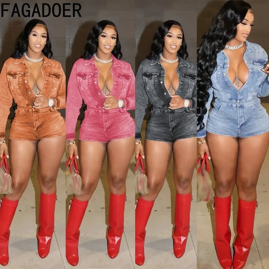Denim Skinny Bodycon Romper
