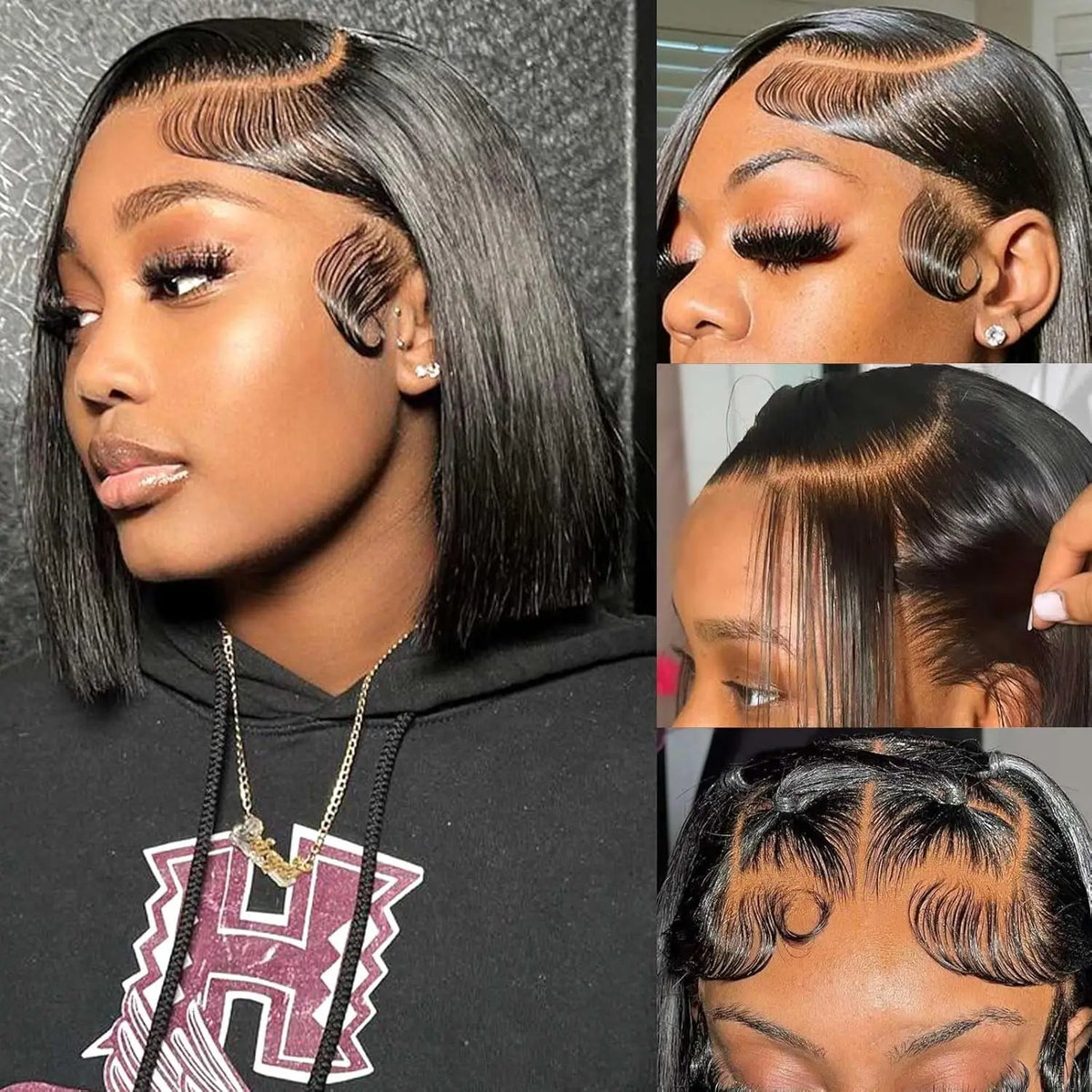 Straight Bob Human Hair Lace Front Wig