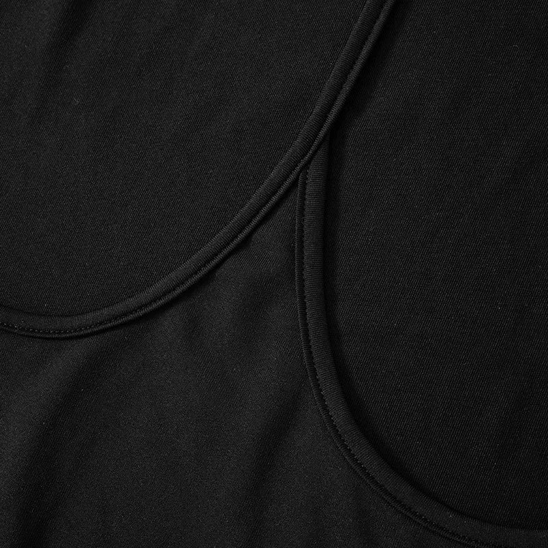Sexy Open Back Black Satin Bodycon Dress for Women