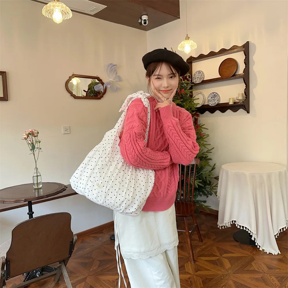 Casual Large Capacity Belted Canvas Tote Bag for Women