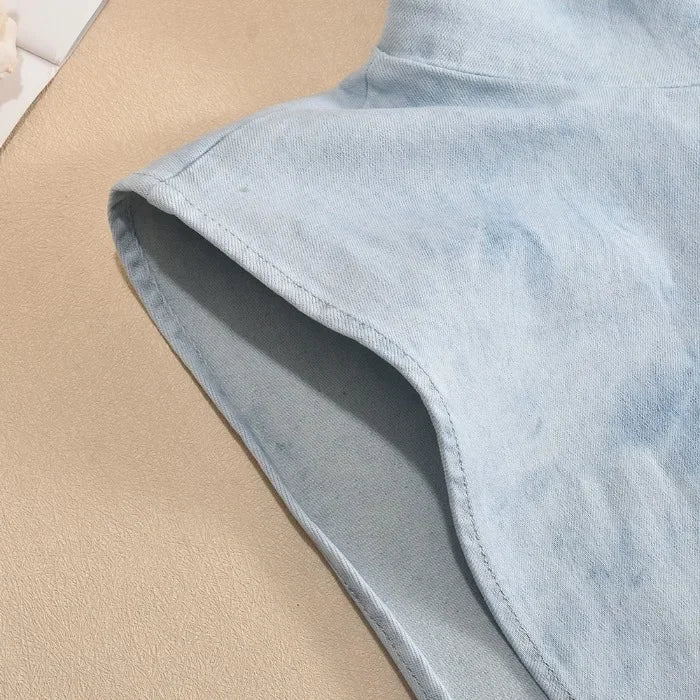Elegant Tank Tops for Women Streetwear Summer 2025 New Cowboy Pile Collar Pullover Sleeveless Workwear High Waist Short Vest