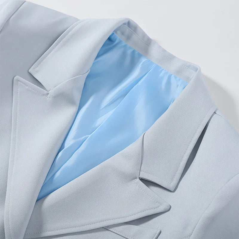 Double-Breasted Blazer and Mini Shorts Set for Women