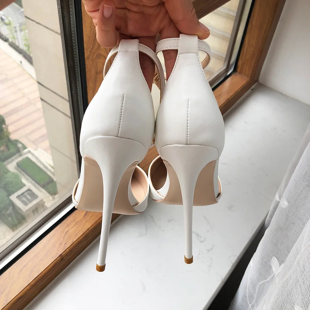 Elegant Pointed Toe Ankle Strap Stiletto Pumps for Women