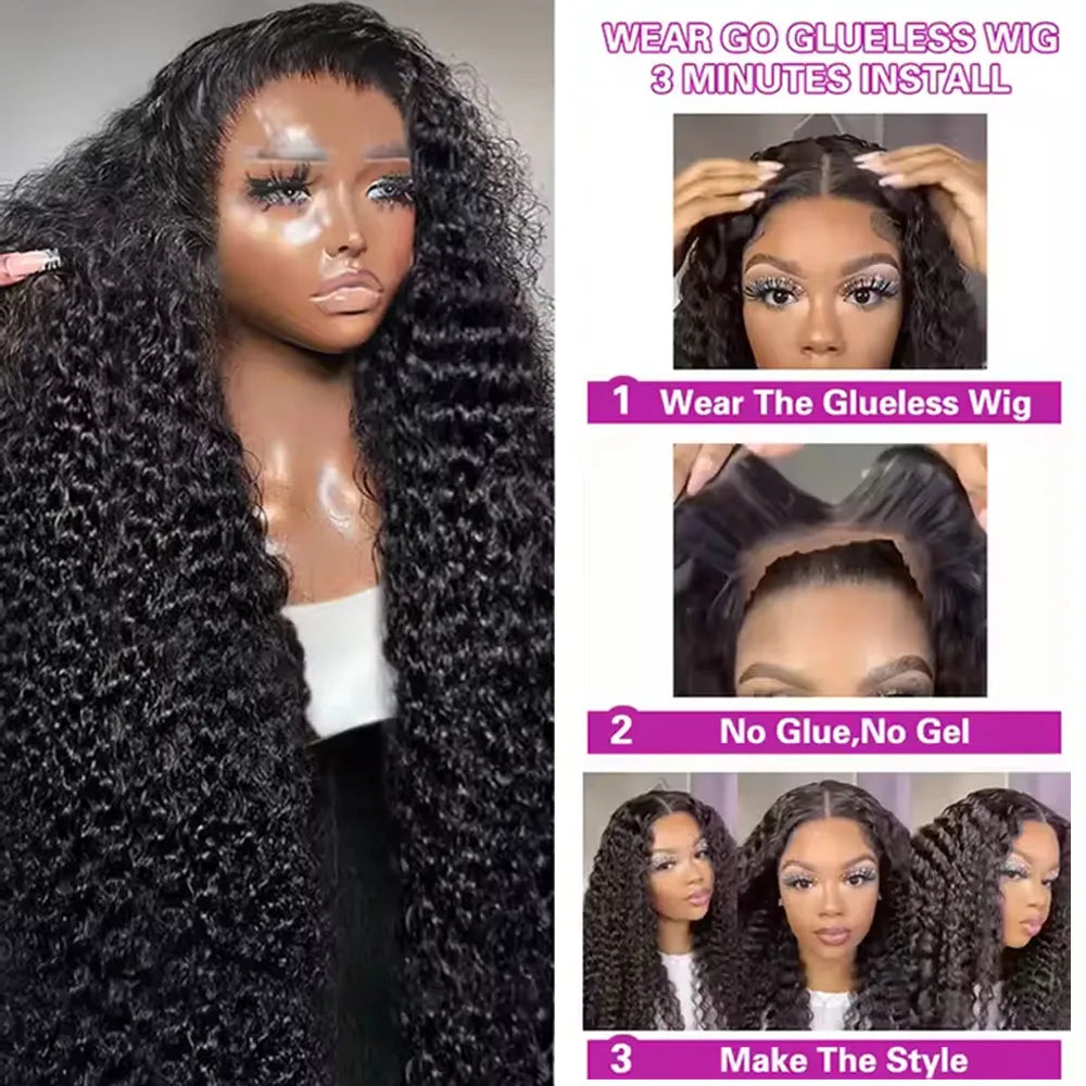 HD Transparent Lace Front Curly Human Hair Wig for Women