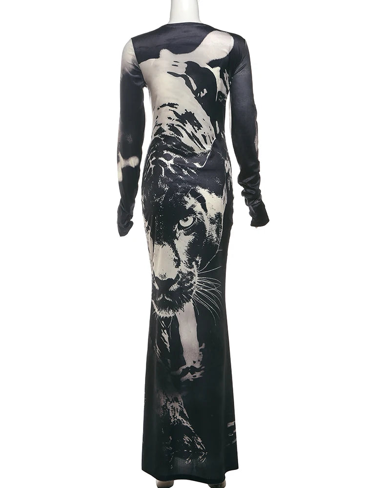 Tiger Print Maxi Dress