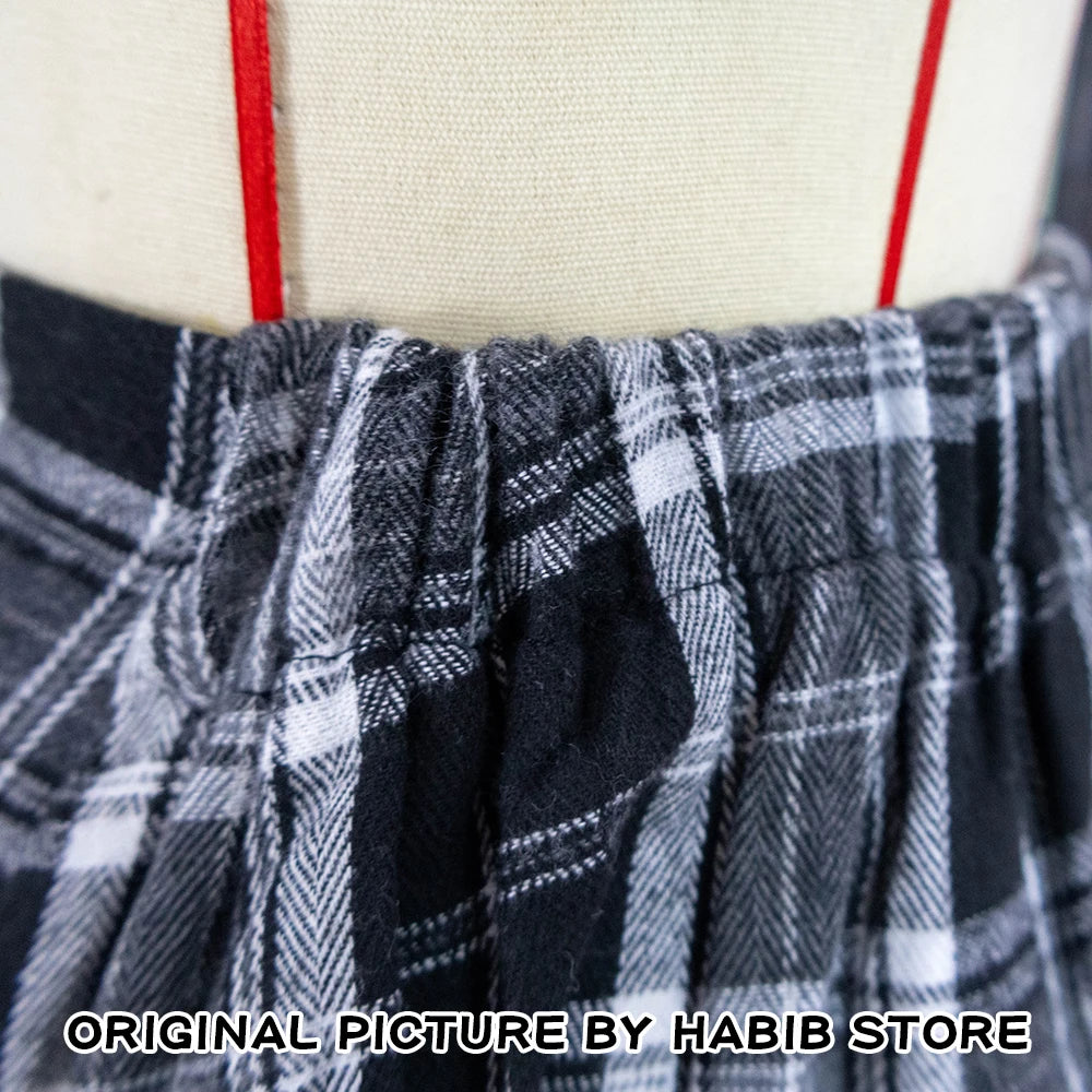Plaid Maxi High Waist Ruffled Skirt