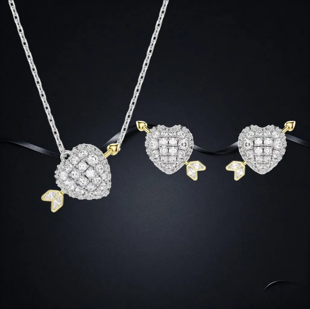 Faceted Crystal Necklace And Earrings