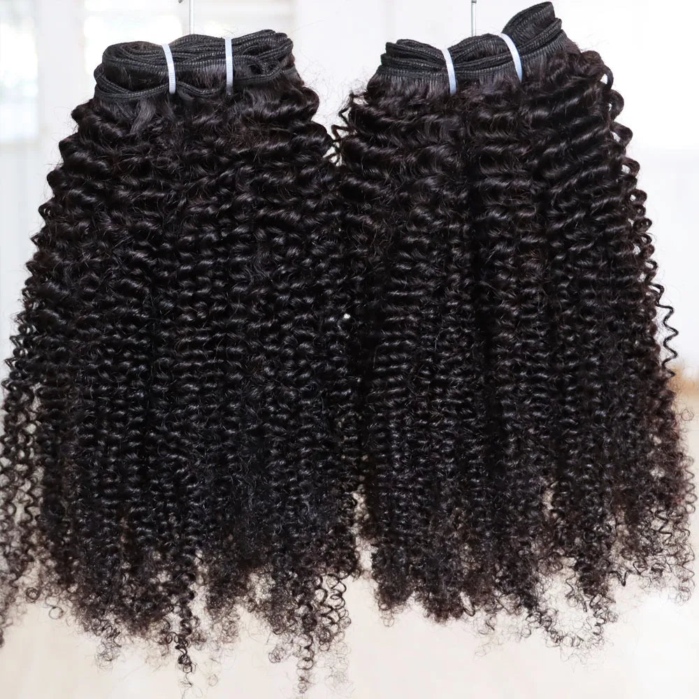 Afro Kinky Curly Human Hair Weave Extensions for Women