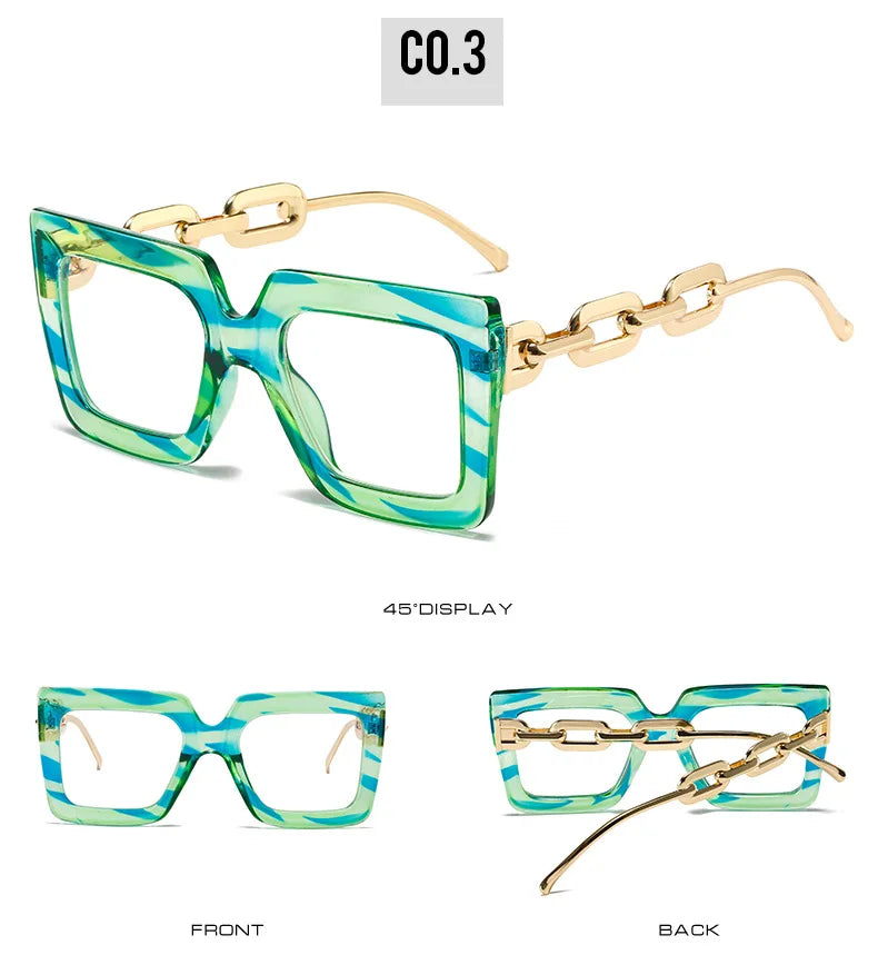 Oversized Square Blue Light Reading Glasses for Women