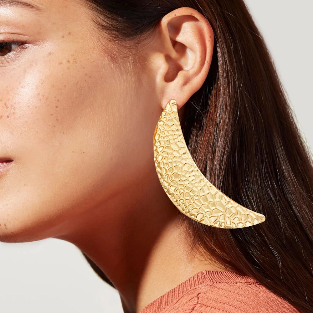 Fashion Jewelry Big Gold Color Round Geometric Earrings Dangle Drop Earrings For Women African Wedding Party Gifts