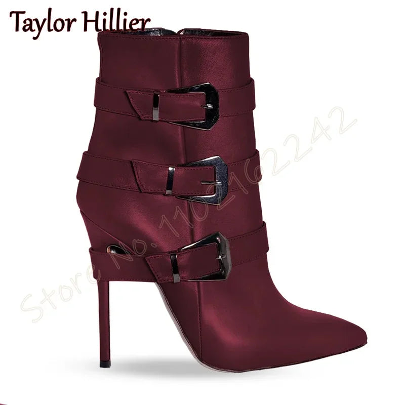 Suede Pointed Toe Stiletto Heel Ankle Boots for Women