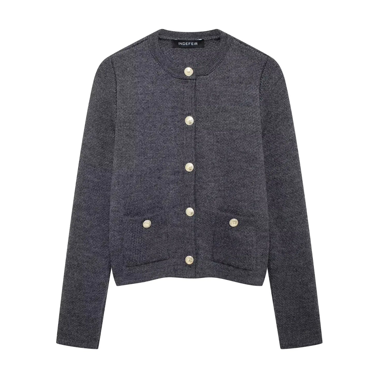 Winter Slim Knitted Cardigan with Button Details for Women