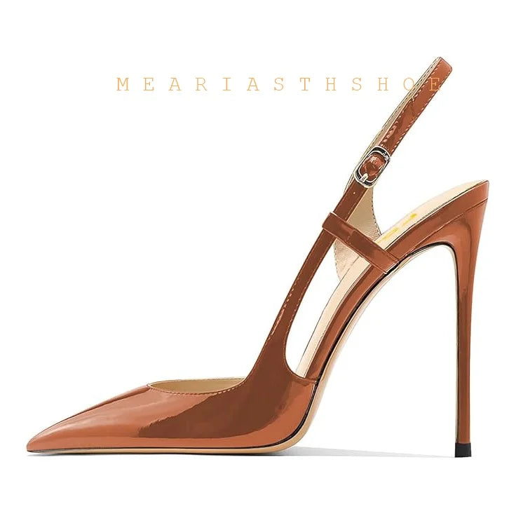 Black Lace Mesh Pointed Toe Side Open Slim High Heel Sandals For Women
