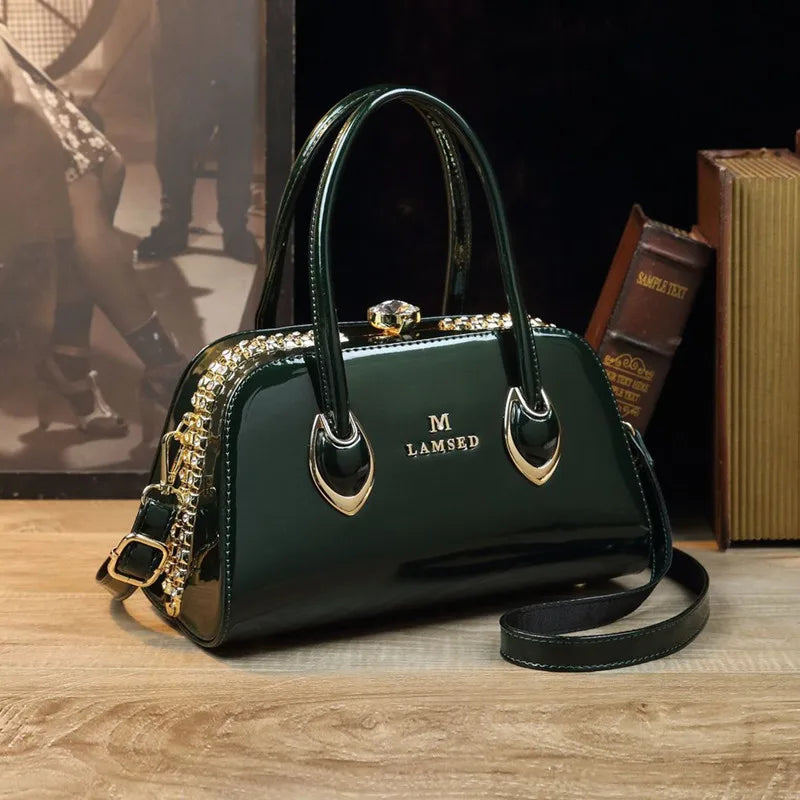 Leopard Print Faux Leather Shoulder Bag