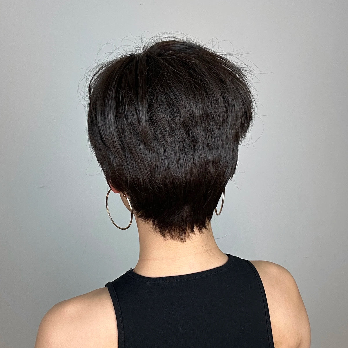 Natural Black Heat Resistant Pixie Cut Wig for Women