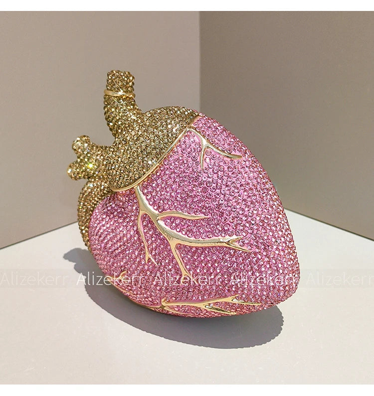 Gorgeous Rhinestone Heart Shaped Evening Bag for Women