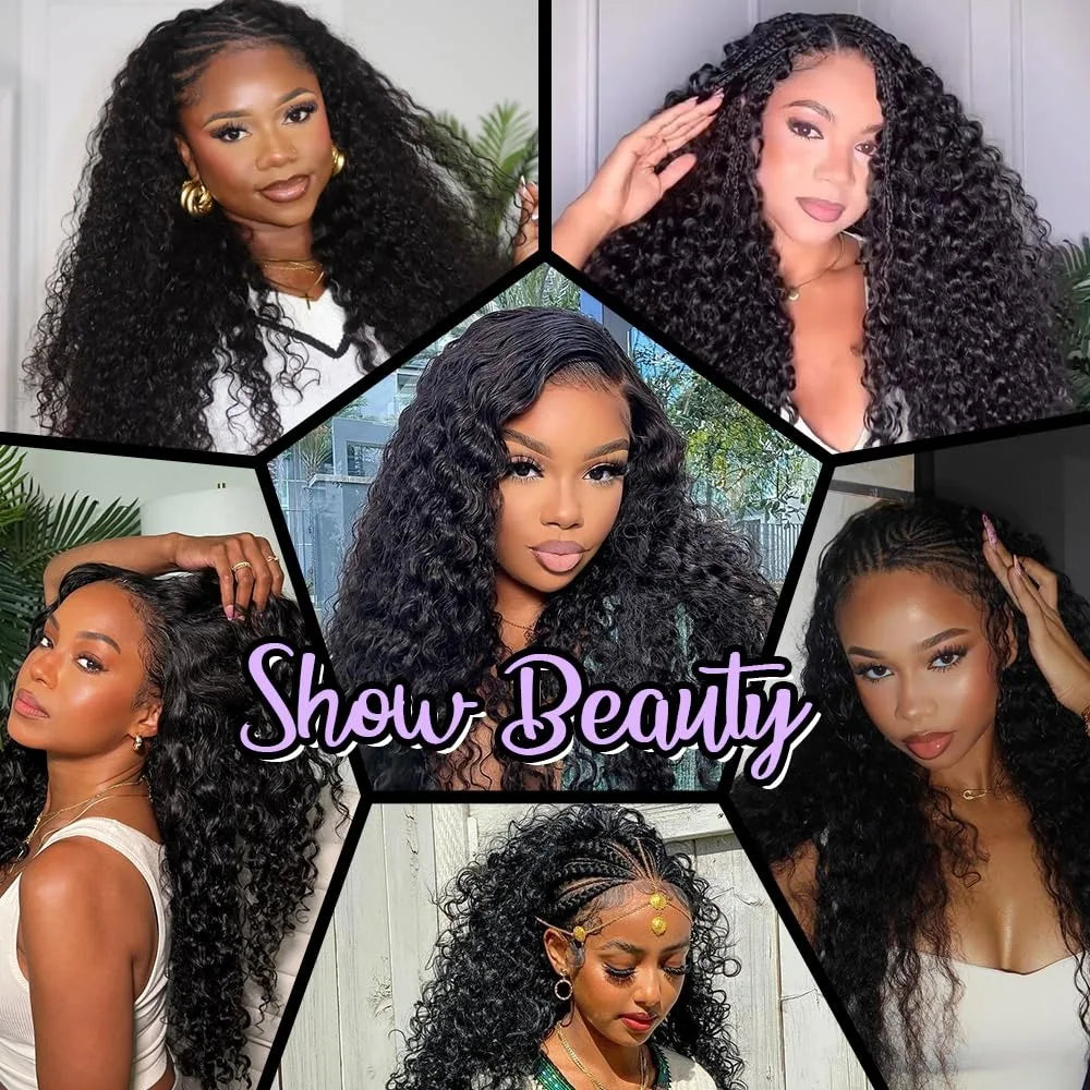 Pre-Divided Deep Wave Human Hair Crochet Extensions for Women