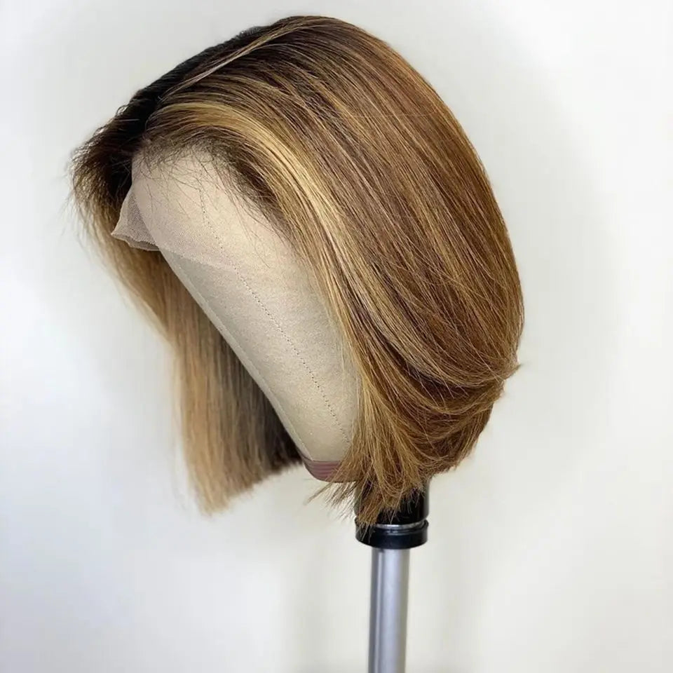 Glueless Pre-Plucked Brazilian Human Hair Lace Bob Wig for Women