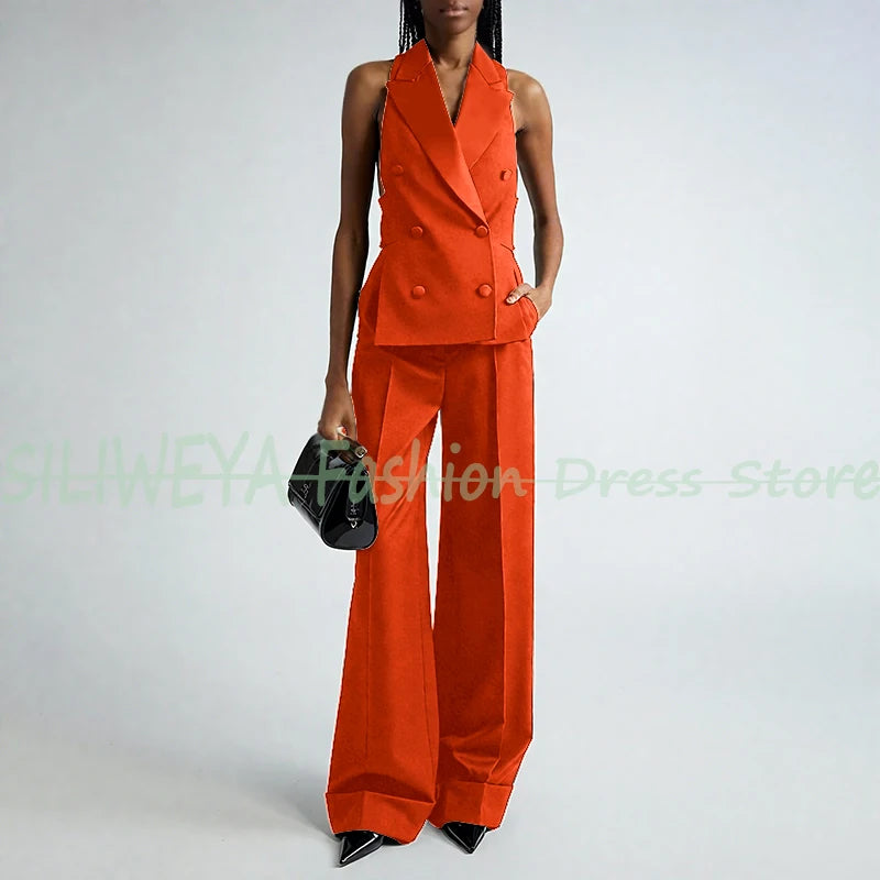 Double Breasted Vest And Pants Set