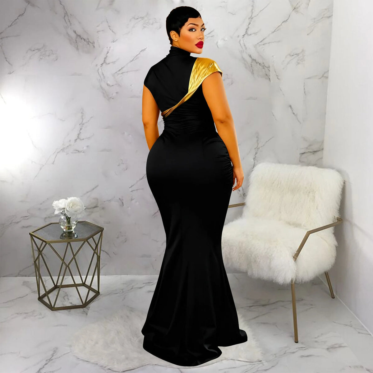 Elegant Dashiki Short Sleeve Traditional Maxi Dress for Women
